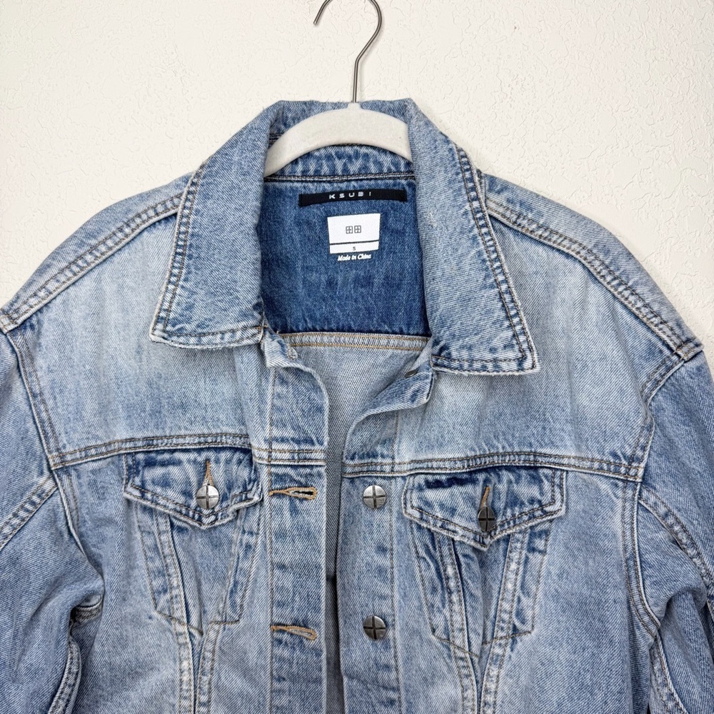 KSUBI Justify Denim Trucker Jacket in Karma Flash - Picture 5 of 14